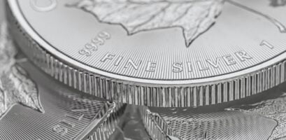 Closeup shot of silver coins